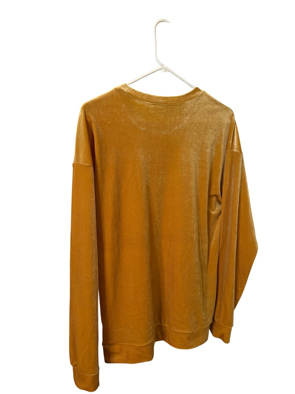 Forever 21 Velvet Long Sleeve Top in Mustard